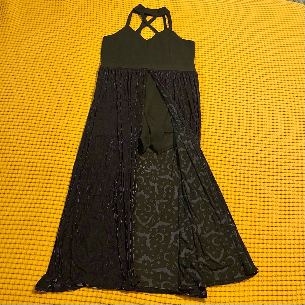 Midnight Hour Gothic Black and Purple Women's Romper Dress Sz 2X